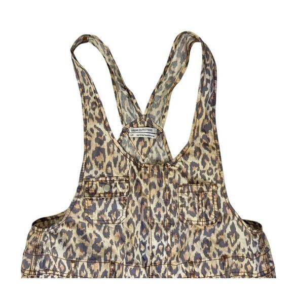 Urban Outfitters Camille Cotton Printed Overalls Leopard Print Streetwear Sz SP - Picture 4 of 10